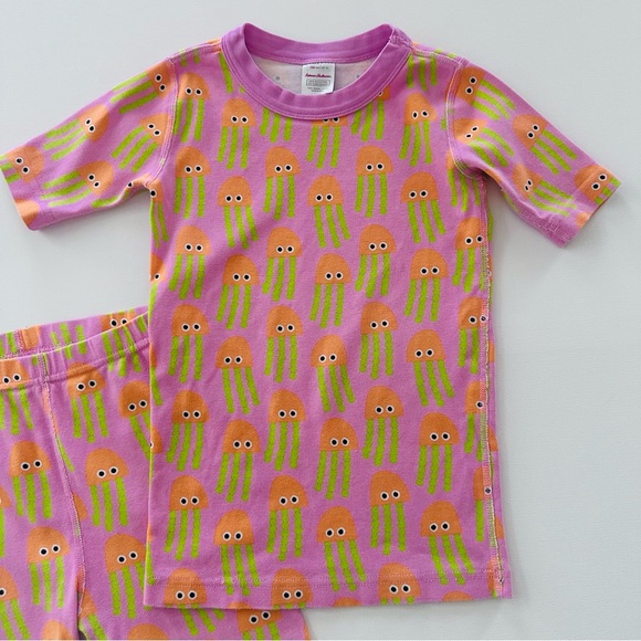 Hanna Andersson 140 Girls 10 Jellyfish Pink Organic Cotton Pajama Set Pink - Picture 2 of 4